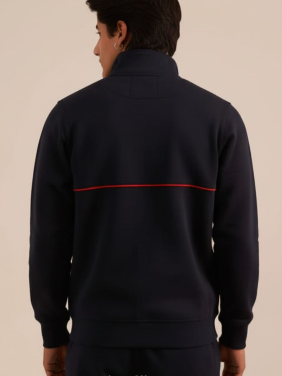 Midnight Navy Crimson Quarter Zip