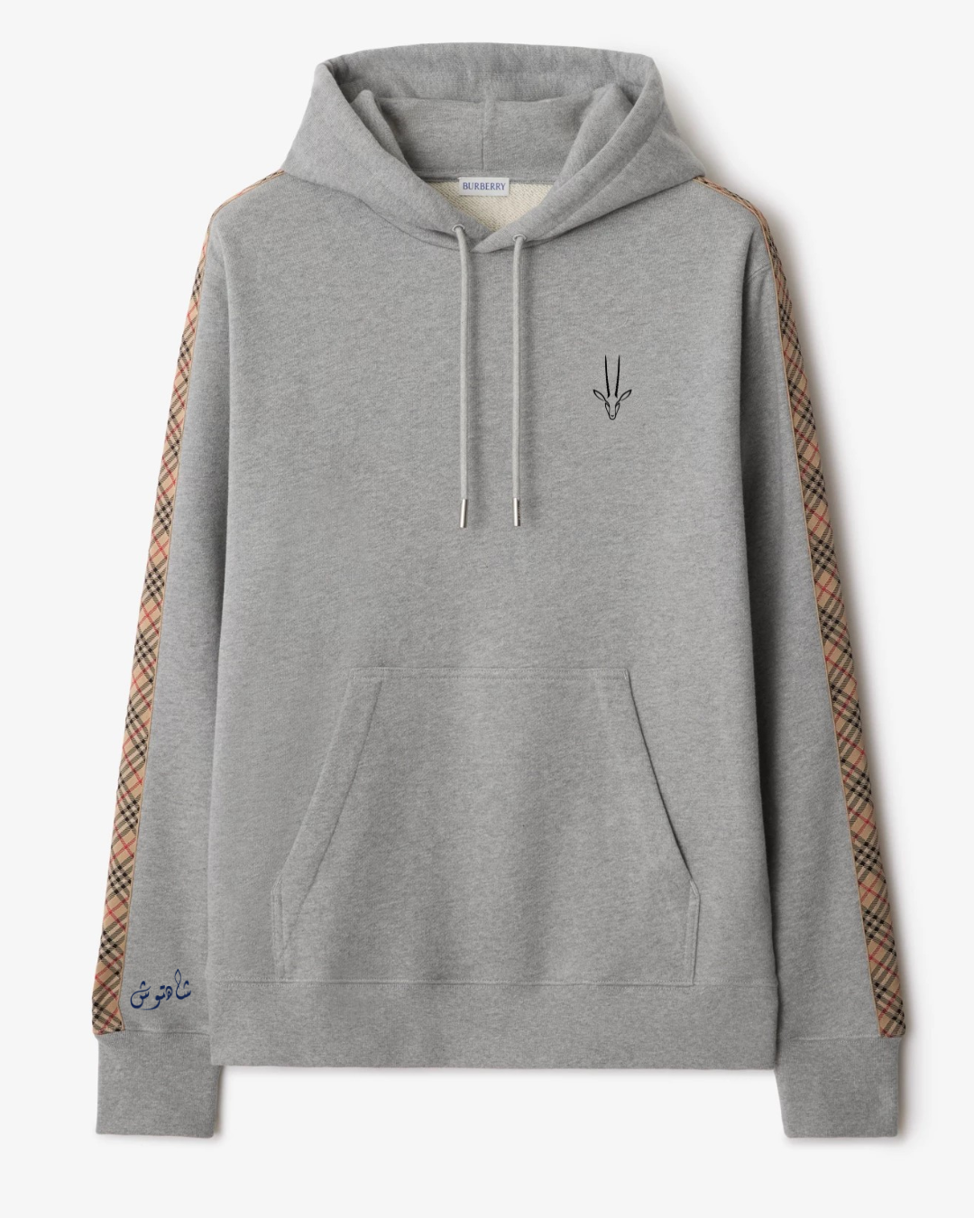 Heritage Grey Tartan Sleeve Panel Hoodie