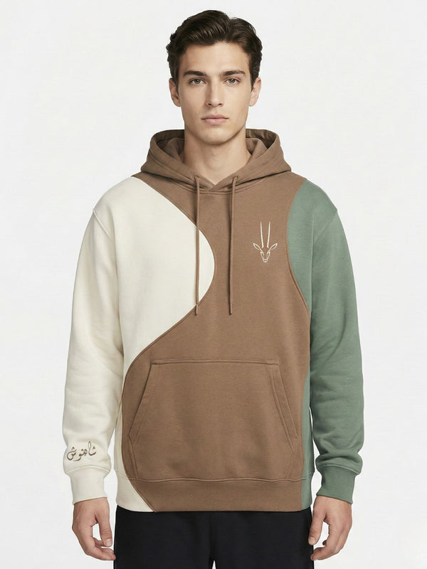 Tricolor Earthy Tones Raglan Hoodie