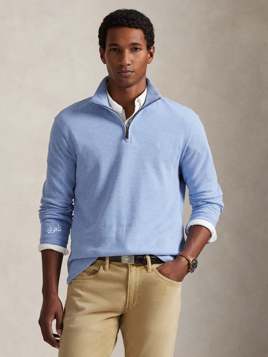 Quarter Zip Gazelle Sky Blue Pullover