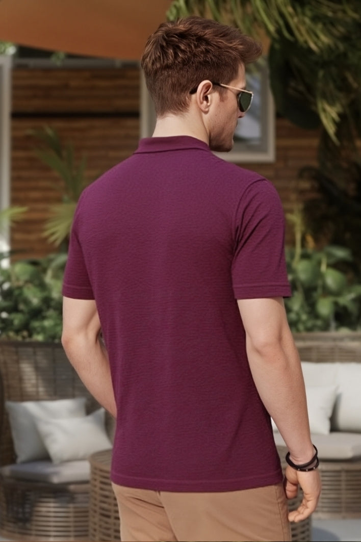 Mehroon Half-Sleeve Shirt for Men