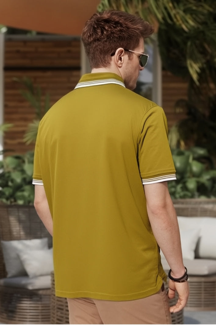 premium Yellow Polo Shirt with Signature 'C' Patch