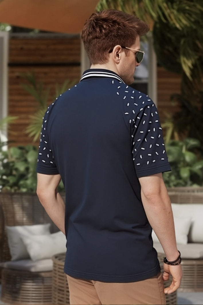 Printed Design Premium Cotton Casual Men’s Polo Shirt