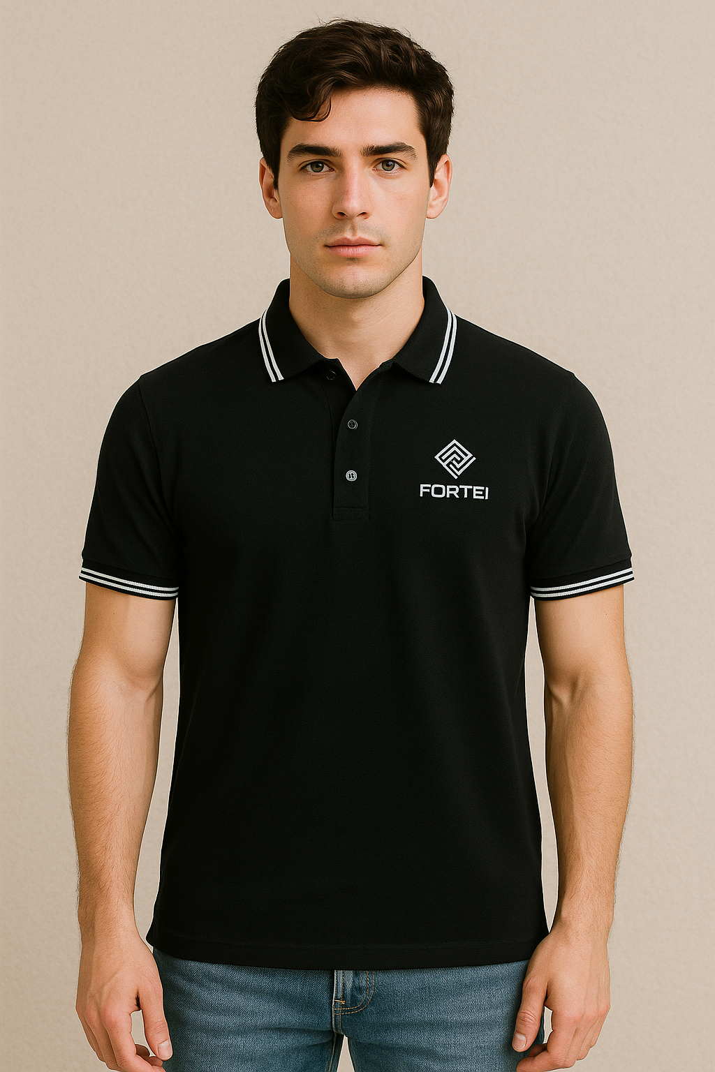 Black Fortei Elite Classic Polo Shirt