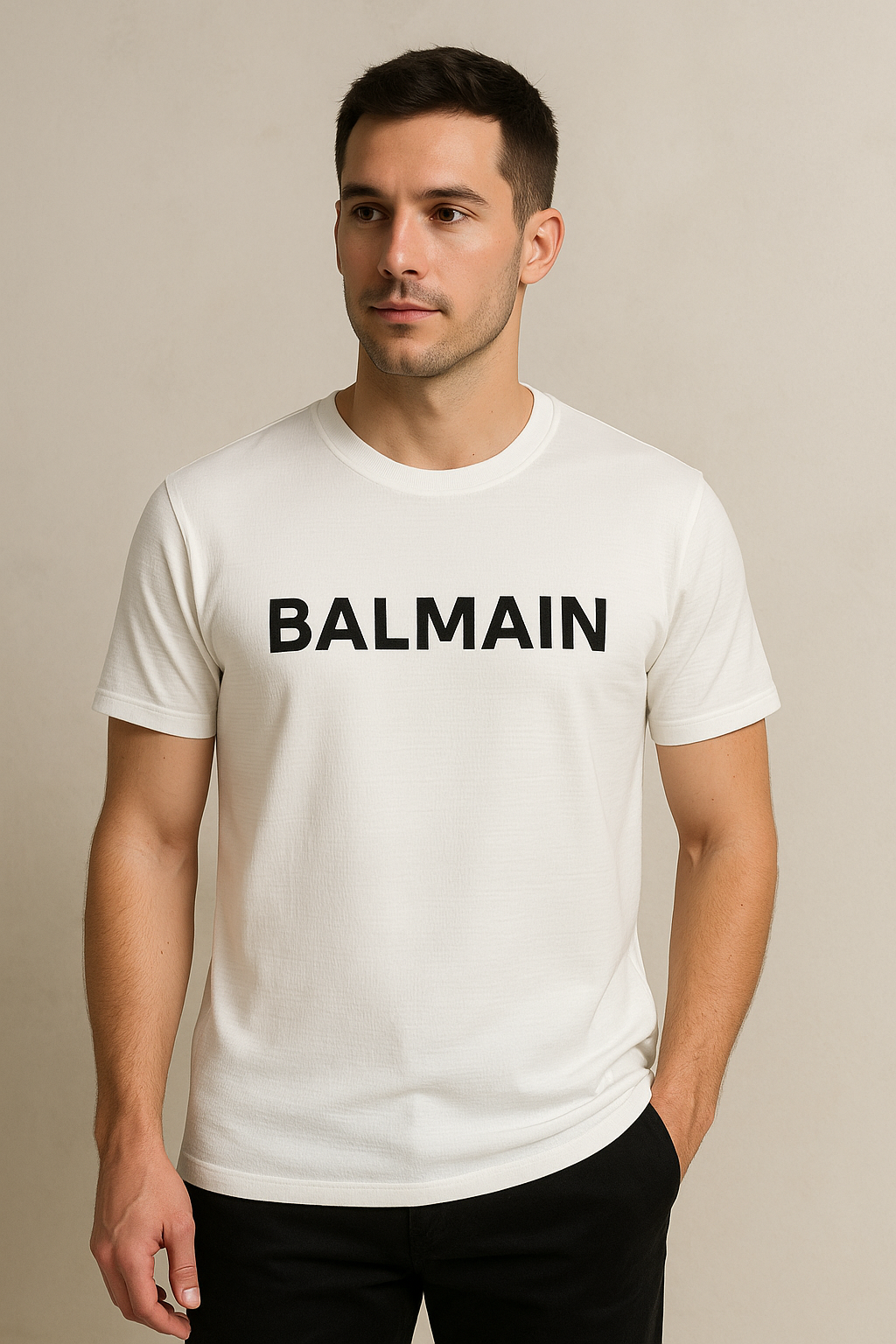 Balmain Signature Comfort Fit Luxe Cotton Men’s T-Shirt