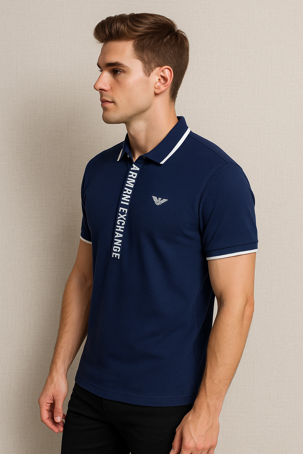 Armani Exchange Iconic Logo Premium Cotton Men’s Polo Shirt